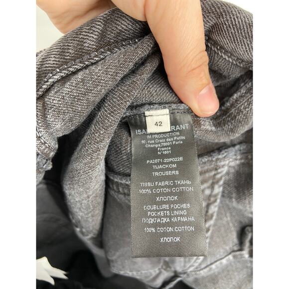 Isabel Marant Tijackom Washed Black Front-Seam Straight Leg Jeans Size 42 NWT - Picture 6 of 7